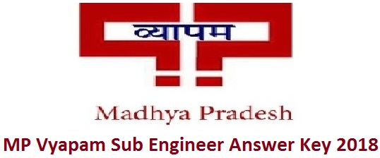 MP Vyapam Sub Engineer Answer Key 2018