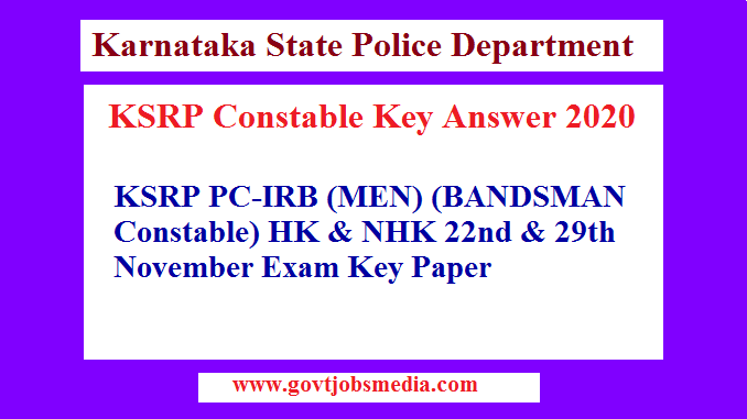 KSRP Constable Key Answer 2020