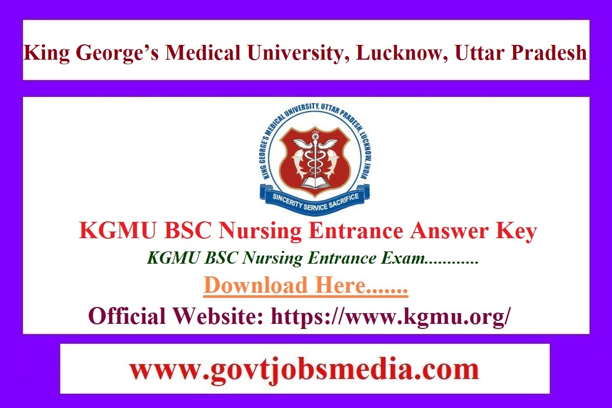 KGMU B.Sc Nursing Entrance Exam Answer Key