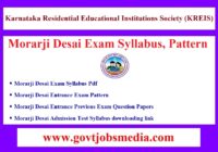 Morarji Desai Exam Syllabus Pattern