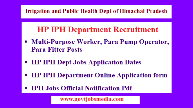 HP IPH Department Recruitment 2021