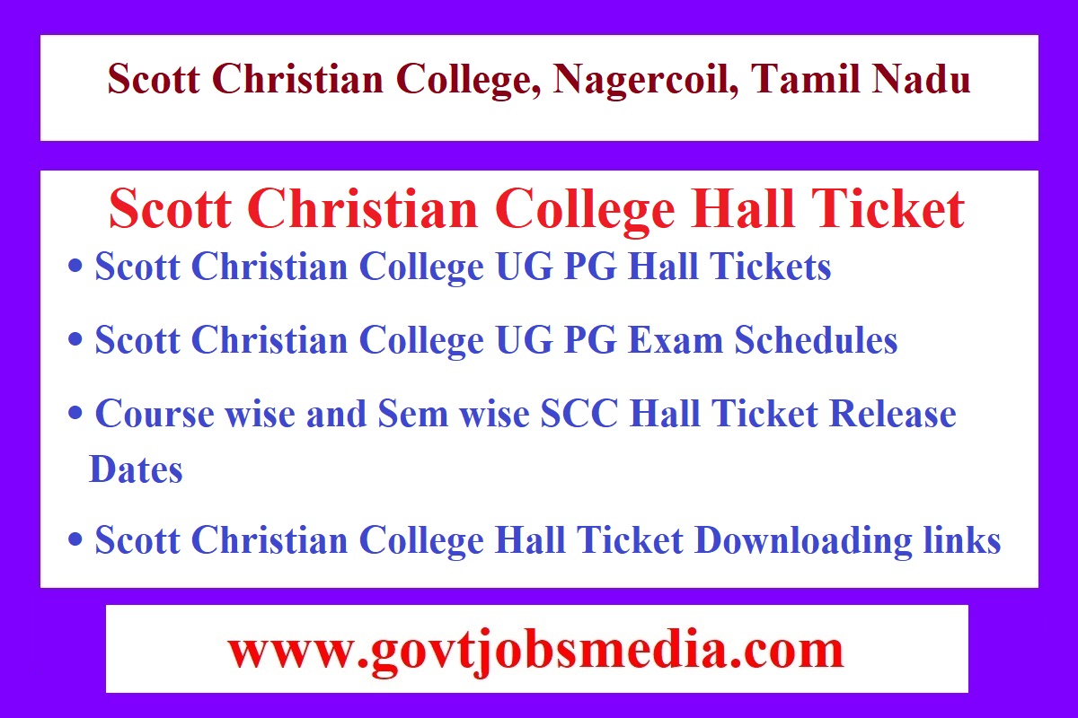 Scott Christian College Hall Ticket