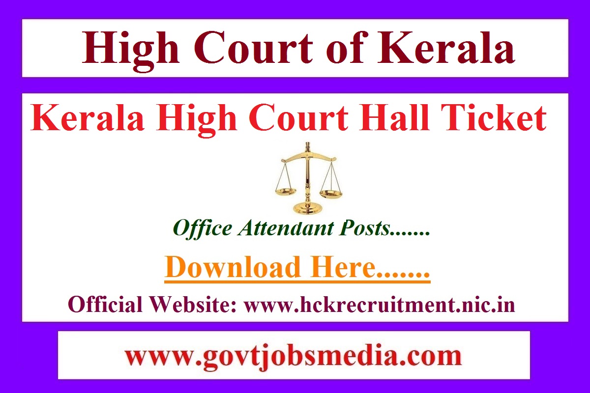 Kerala High Court Office Attendant Hall Ticket