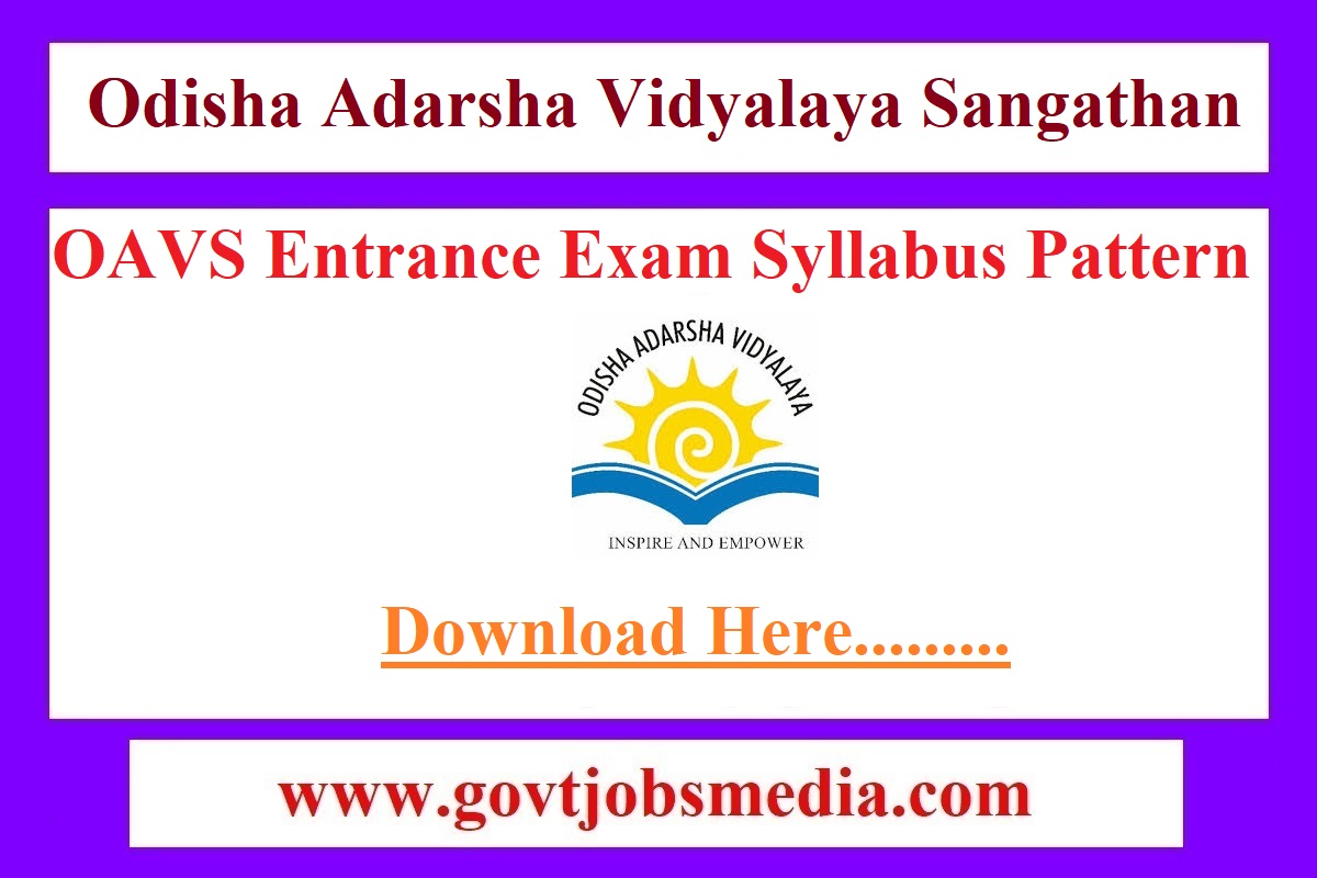 Odisha Adarsha Vidyalaya Entrance Exam Syllabus