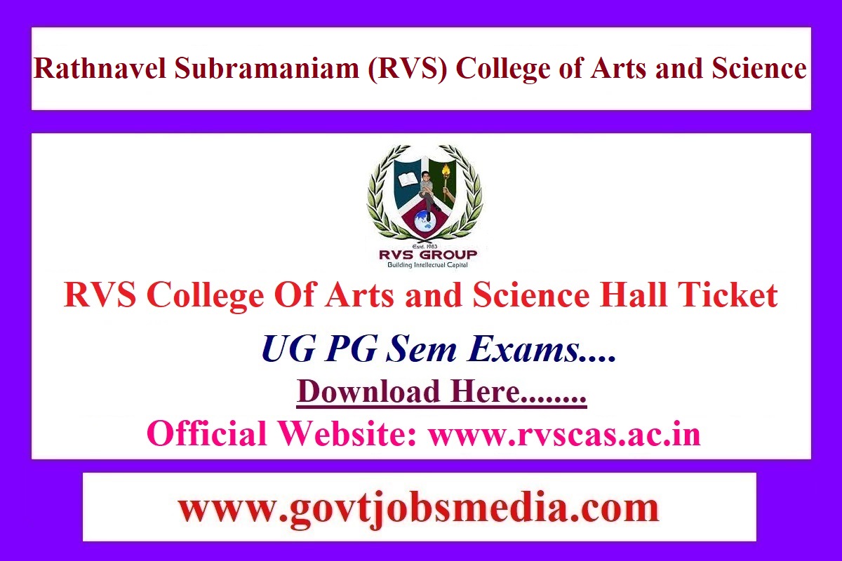 RVS College Of Arts and Science Hall Ticket RVSCAS
