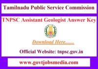TNPSC Assistant Geologist Answer Key