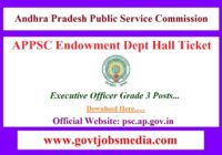 APPSC Executive Officer Hall Ticket