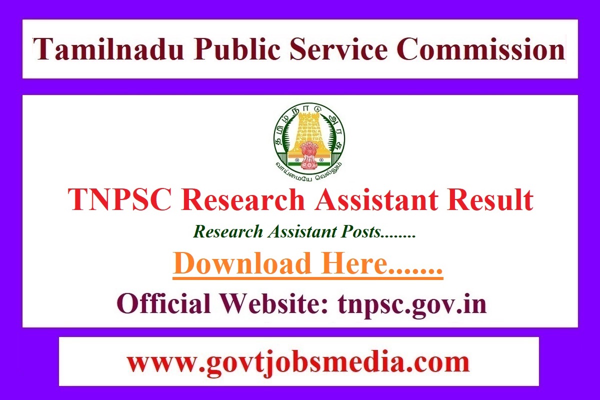 TNPSC Research Assistant Result
