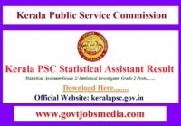 Kerala PSC Statistical Assistant Result