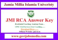 Jamia JMI RCA Entrance Answer Key