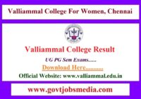 Valliammal College Result