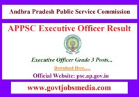 APPSC Executive Officer Result