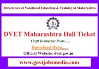 DVET Maharashtra Craft Instructor Hall Ticket