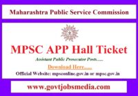 MPSC Assistant Public Prosecutor Hall Ticket