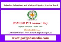 RSMSSB PTI Answer Key