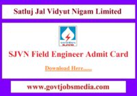 SJVN Field Engineer Admit Card