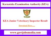 KEA Junior Veterinary Inspector Result