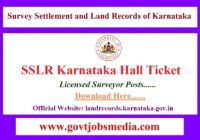 SSLR Karnataka Licensed Surveyor Hall Ticket
