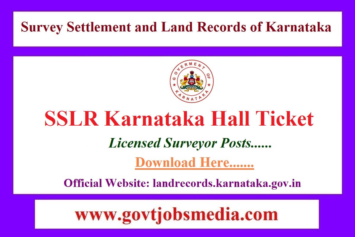 SSLR Karnataka Licensed Surveyor Hall Ticket