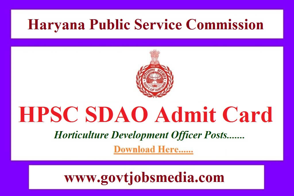 HPSC SDAO Admit Card