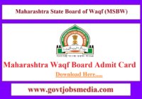 Waqf Board Admit Card